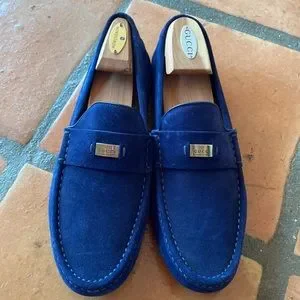 Authentic Gucci men’s drivers / loafers . Size 10.5. Blue suede. New condition! $690 Mens Blue Gucci Suede Drivers Made In ITALY | eBay main image 4